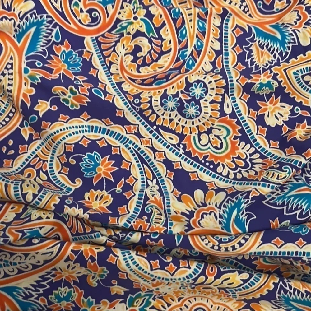 Lauren Ralph Lauren One Shoulder Paisley print bathing suit size 8